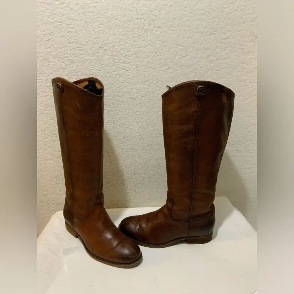 Frye Womens Melissa Brown Riding Boots Size 5.5 Medium (B, M)